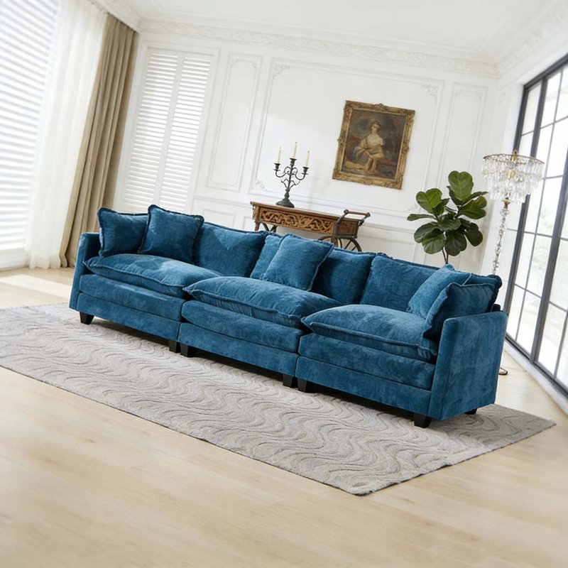 Canapé Cloud 3 places, 3, H 33,1 po x l 113,8 po x P 35 po, Bleu