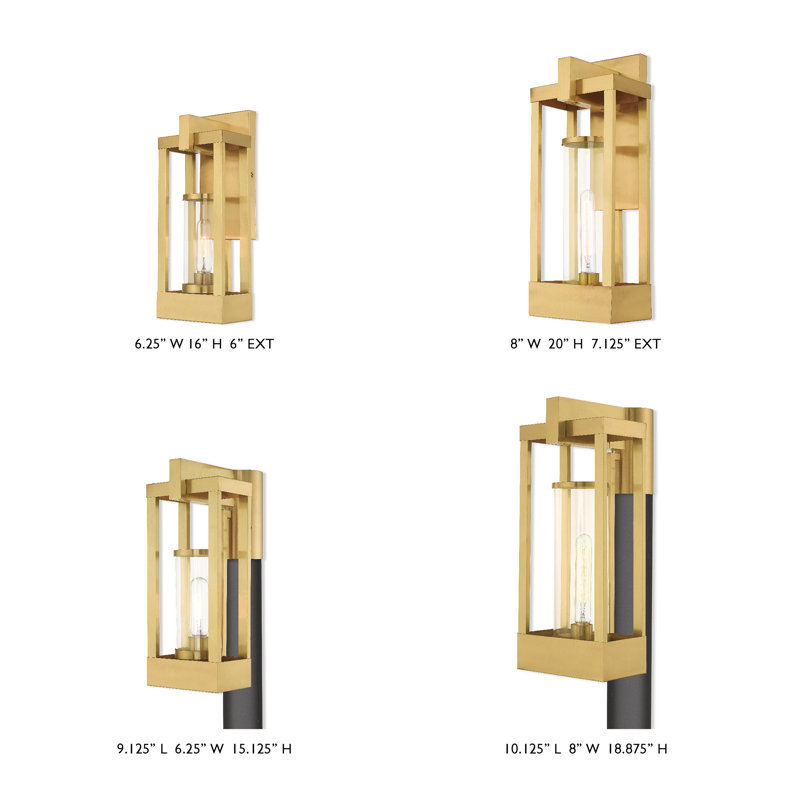 Binkley Wall Light, 18.88" H x 8" W x 10.13" D, Satin Brass