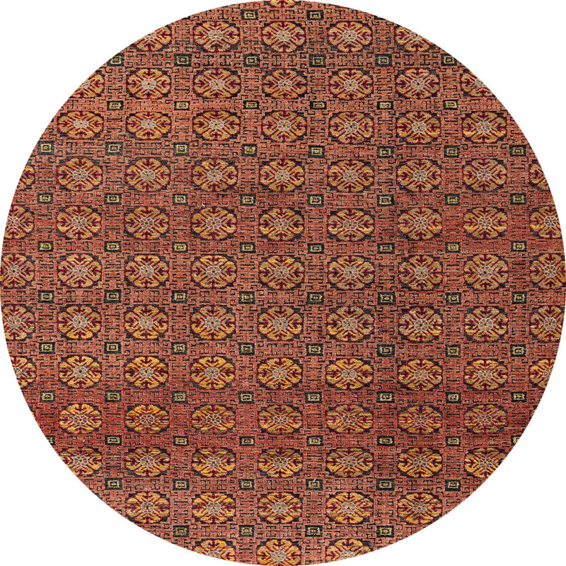 Abstract Indoor Rug, Round 6'