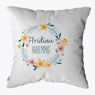 Floral White Square Throw Pillow Cover