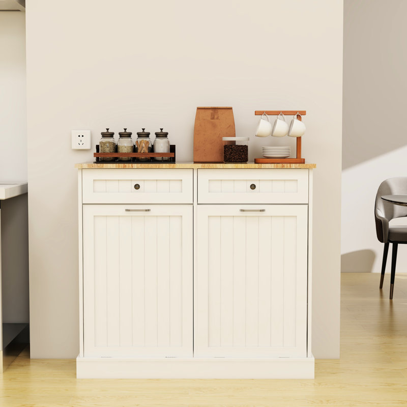 Armoire à déchets blanche moderne pour la cuisine