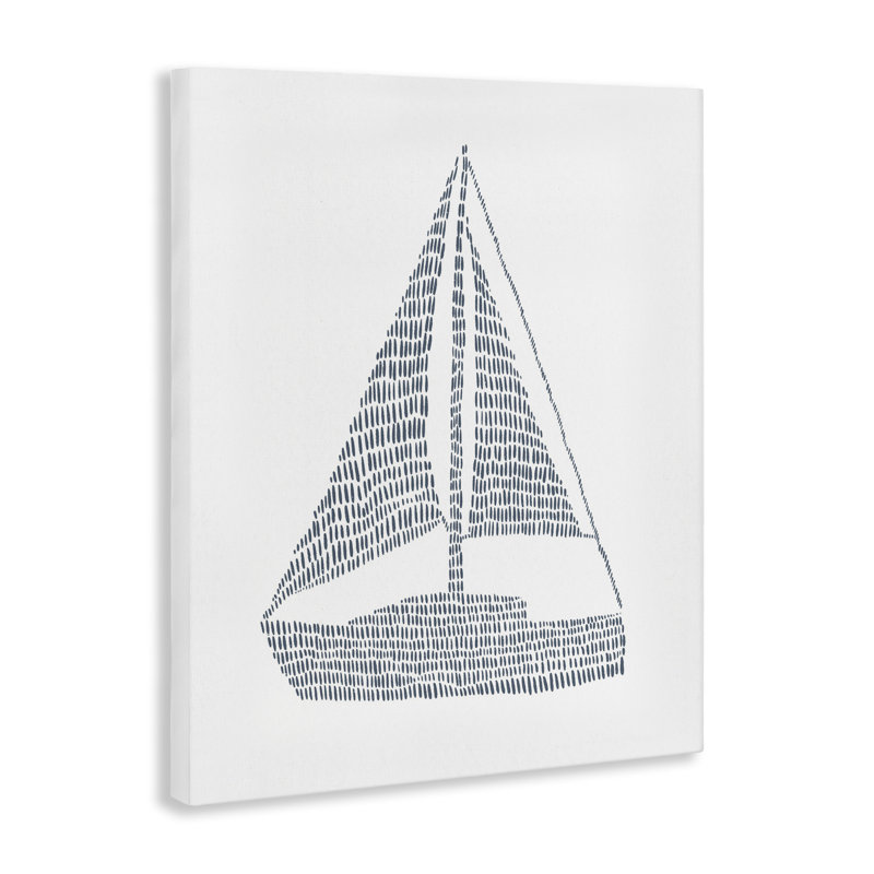 Art mural sur toile Minimal Sail Boat par Jetty Home, LLC, H 20 po x l 16 po