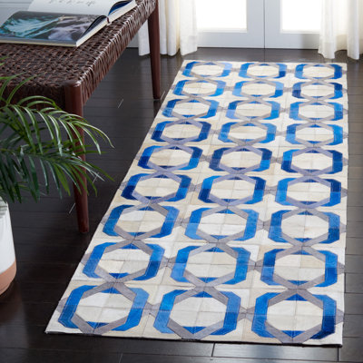 Cartwright Handwoven Ivory/Blue Area Rug