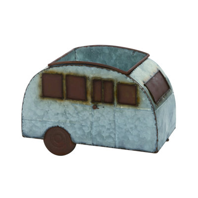 Spring Camper Planter Galvanized Metal