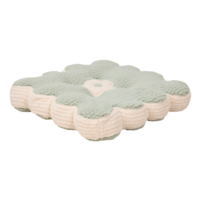 Flower-Shaped Plush Chair Cushion, Green