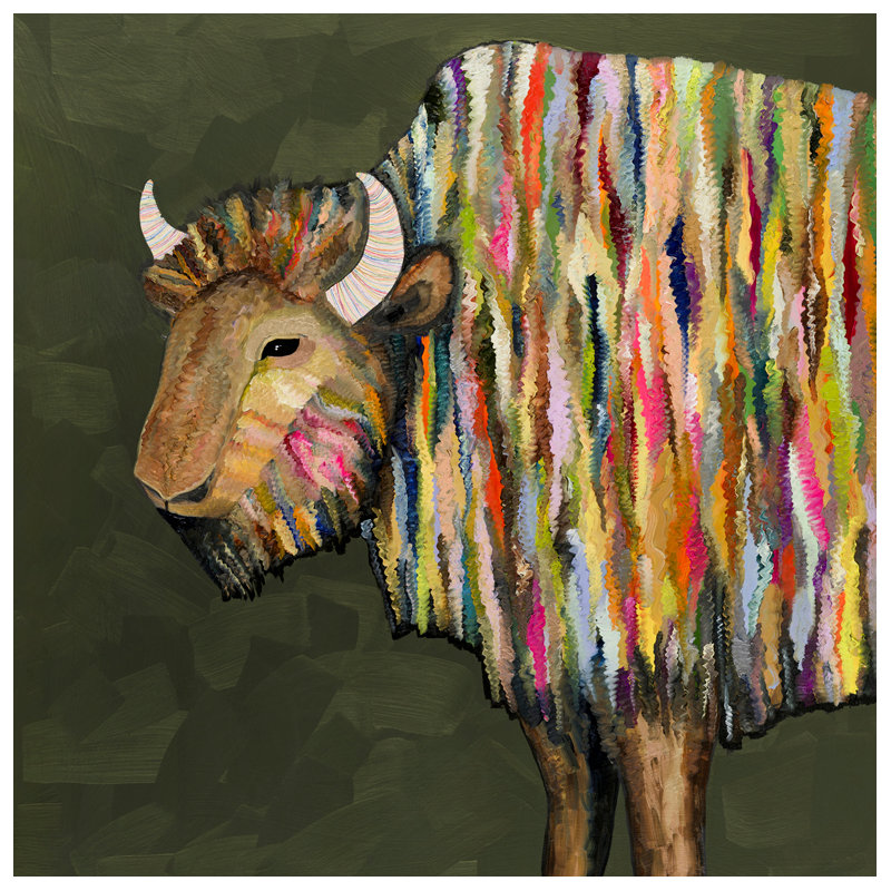 «Bison», reproduction sur toile tendue, H 48 po x l 48 po