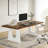 70.86-Inch Wood Executive Desk, Large Computer Office Desk With Thickened Tabletop And Wood Base For Home Office-540329062-540329056