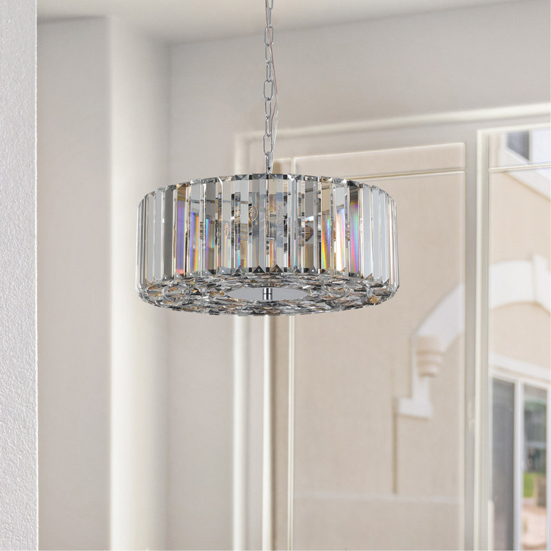 Lustre suspendu en cristal de 17 po