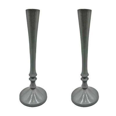 Bougeoirs de table en aluminium de 9,5 po de hauteur - Bougeoirs décoratifs modernes