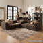 Ensemble de canapé modulaire en forme de L et table basse ronde Chenille-345720822