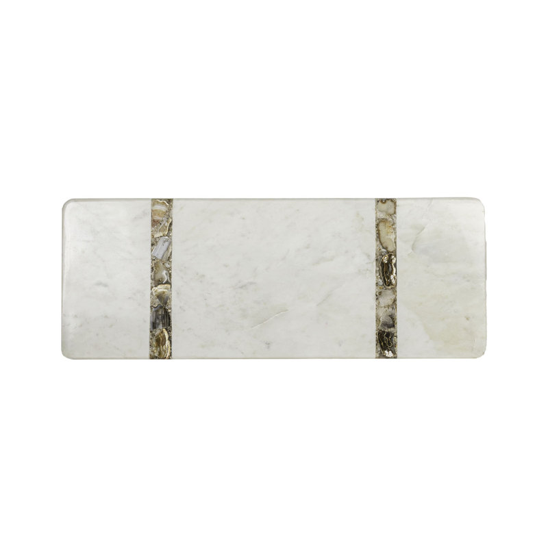 Foreside Home & Garden Brown Agate and Marble Serving Board