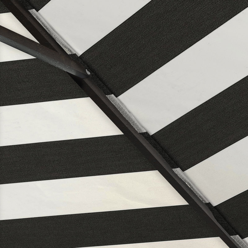Parasol Market Sunbrella® 108 po Garita, Bronze, Cabana classique à rayures noires Sunbrella®