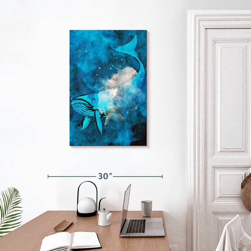 Brampt Whale In Blue, 30" H x 20" W