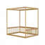 Lit en bois d'hévéa pour lit double avec clôture et garde-corps-623714349