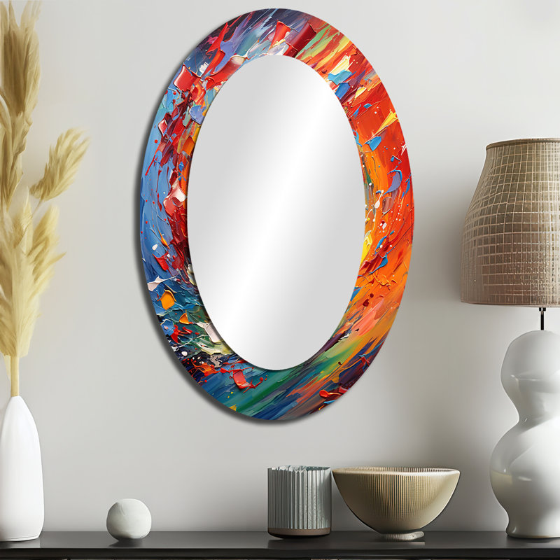 Abstrait Soccer Energy - Miroir mural multicolore, 36 po x 24 po