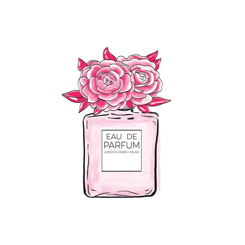 Floral Perfume - Wrapped Canvas Print, 30cm H x 30cm W x 3.8cm D