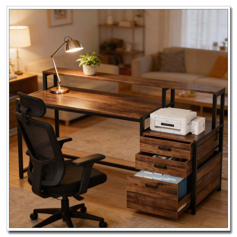 Bureau, bureau d'ordinateur spacieux, bureau d'écriture