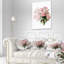 Coussin lombaire en aquarelle de bouquet floral rose