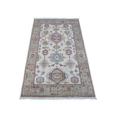 Tapis oriental en laine noué à la main 2 pi 11 po x 5 pi 1 po Karjihooz