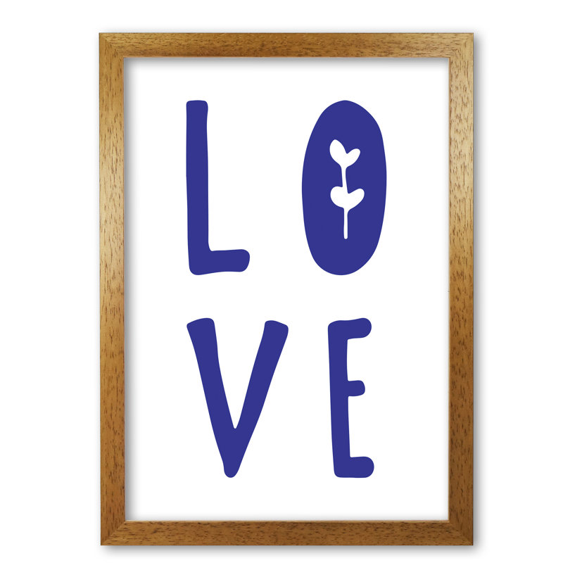 Love - Print, 30 cm H x 21 cm W x 5 cm D, Honey Oak Frame