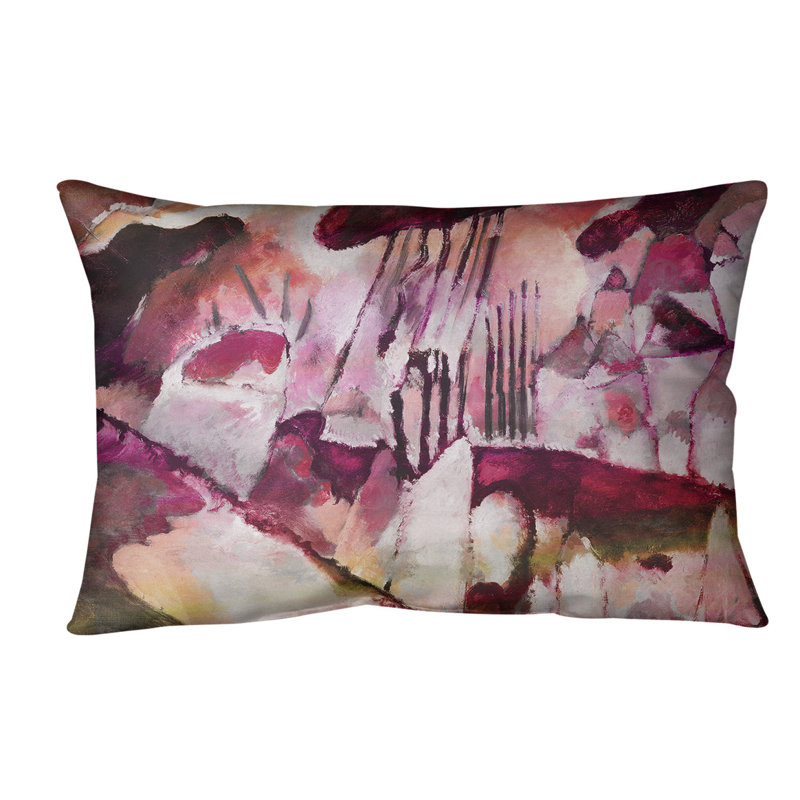 Oreiller avec coussin lombaire avec pluie paysage, Duvet synthétique, 14 po x 10 po, Rouge