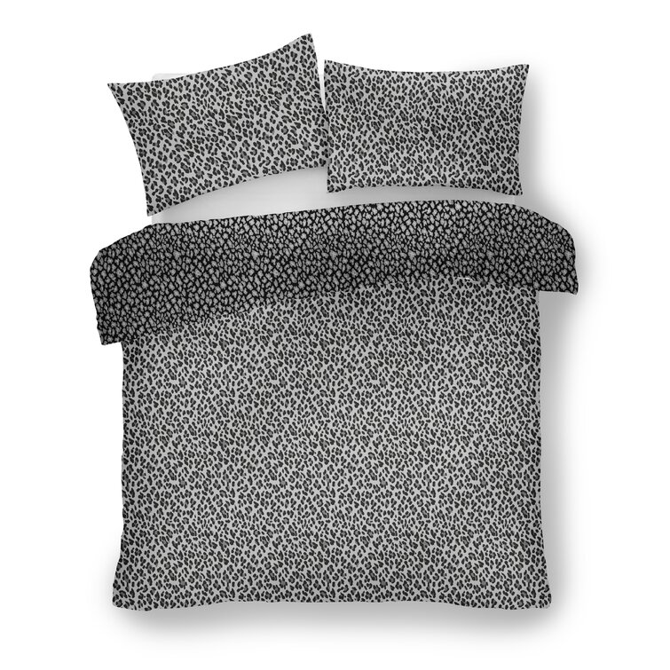 Vanesa Satin Animal Print Duvet Cover Set with Pillowcases