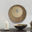 Art mural rond et nervuré en grès double couche, moyen, brun et beige-1584648644-1584648696