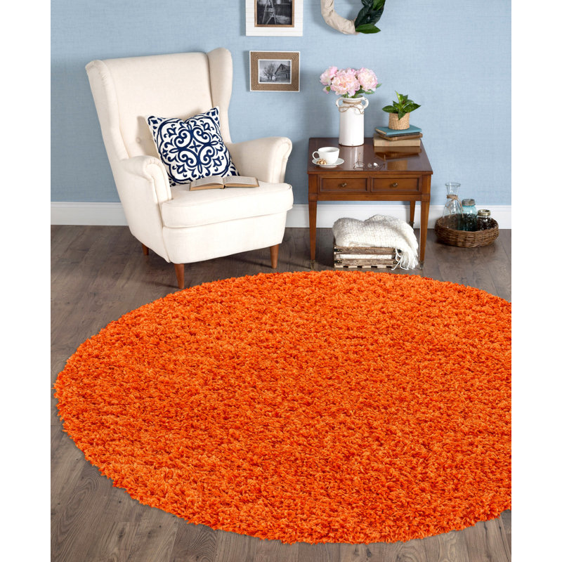Round Ashwood Solid Colour Shag 120cm X 120cm Area Rug