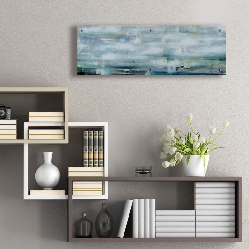 «Sailing Azure Bay» par Aondrea H. Maynard, art mural en verre acrylique, 36 po x 12 po, H 12 po x l 36 po