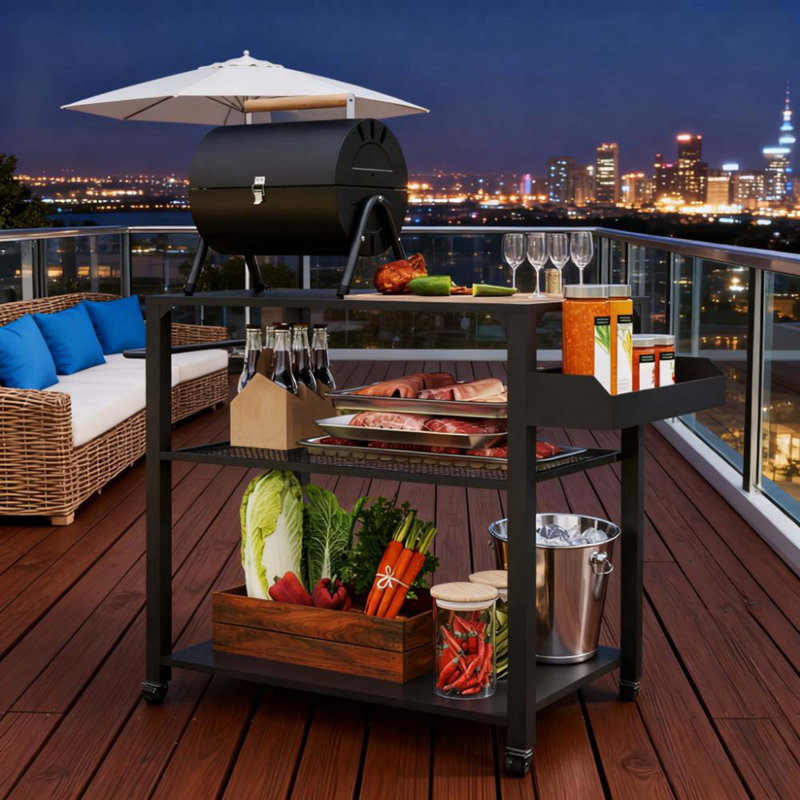 Table de four mobile sur roulettes