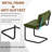 Mid-Century Modern Velvet Upholstered Cantilever Dining Chairs with Armless Design and Metal Frame (Set of 2)-1103559010-1103559014