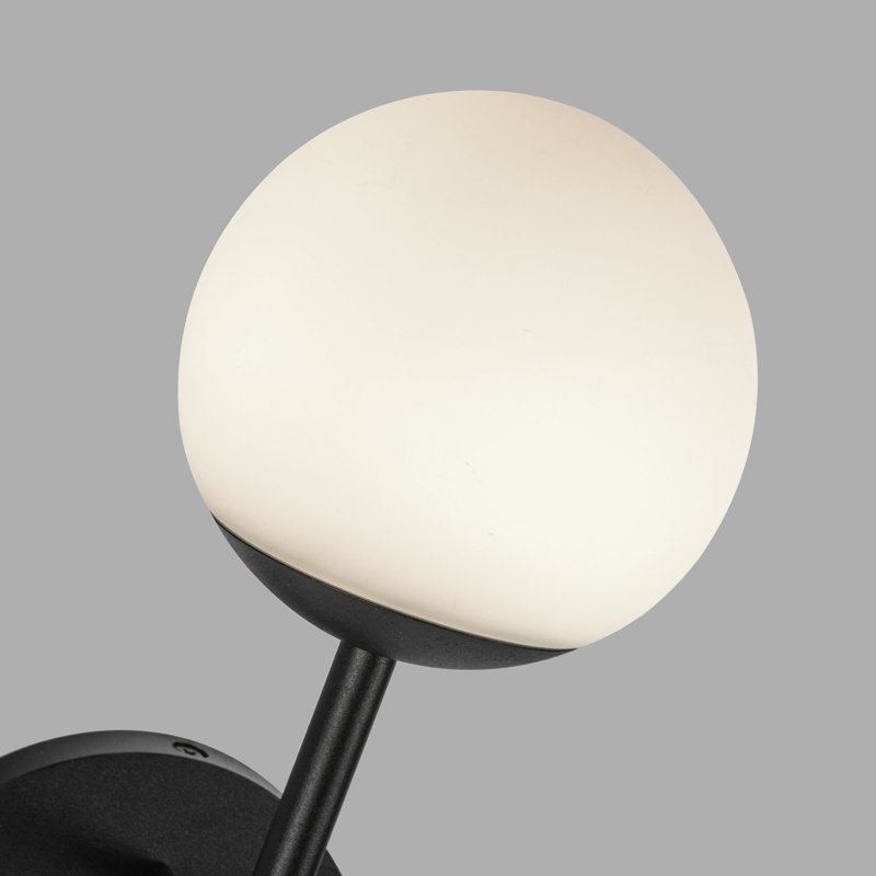 Claremont 1 - Light LED Outdoor Armed Sconce, White Ribbed
