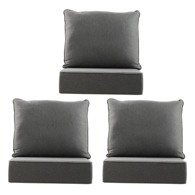 Allo 24"X22"X6" Patio Thick Cushions & Pillows Set -
Deep Seat Indoor/Outdoor Water & Fade Resistant