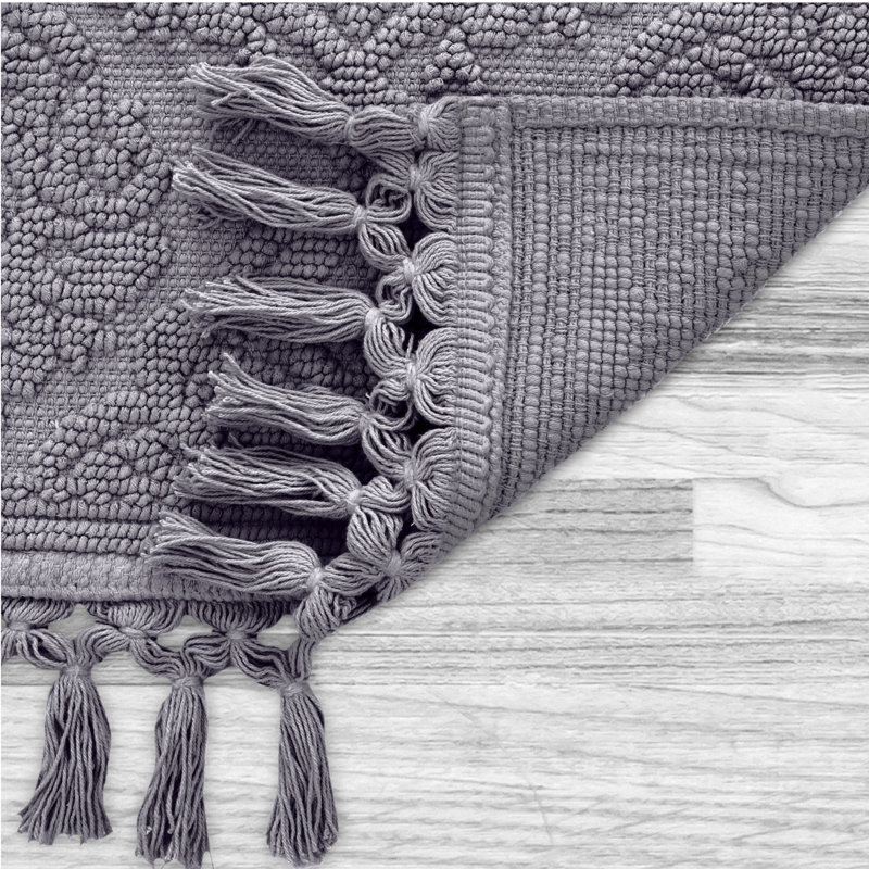 Ricardo 2 Piece Bath Rug Set, Dark Gray
