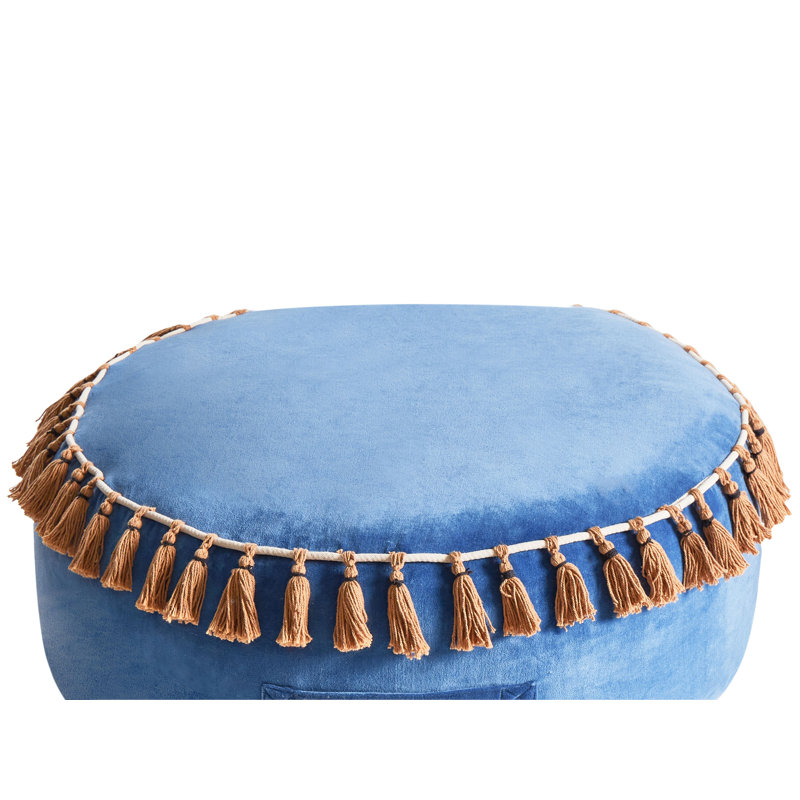 60cm Wide Round Solid Colour Pouffe Ottoman