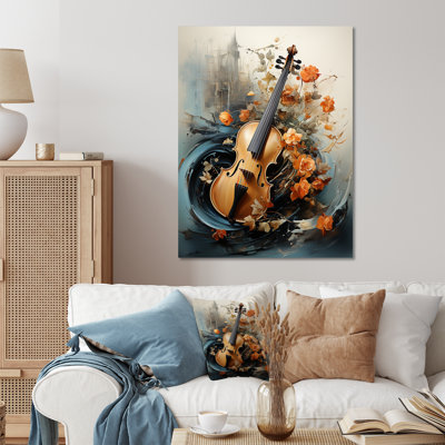 Rétro musique violon mélodie II - musique, art mural en métal