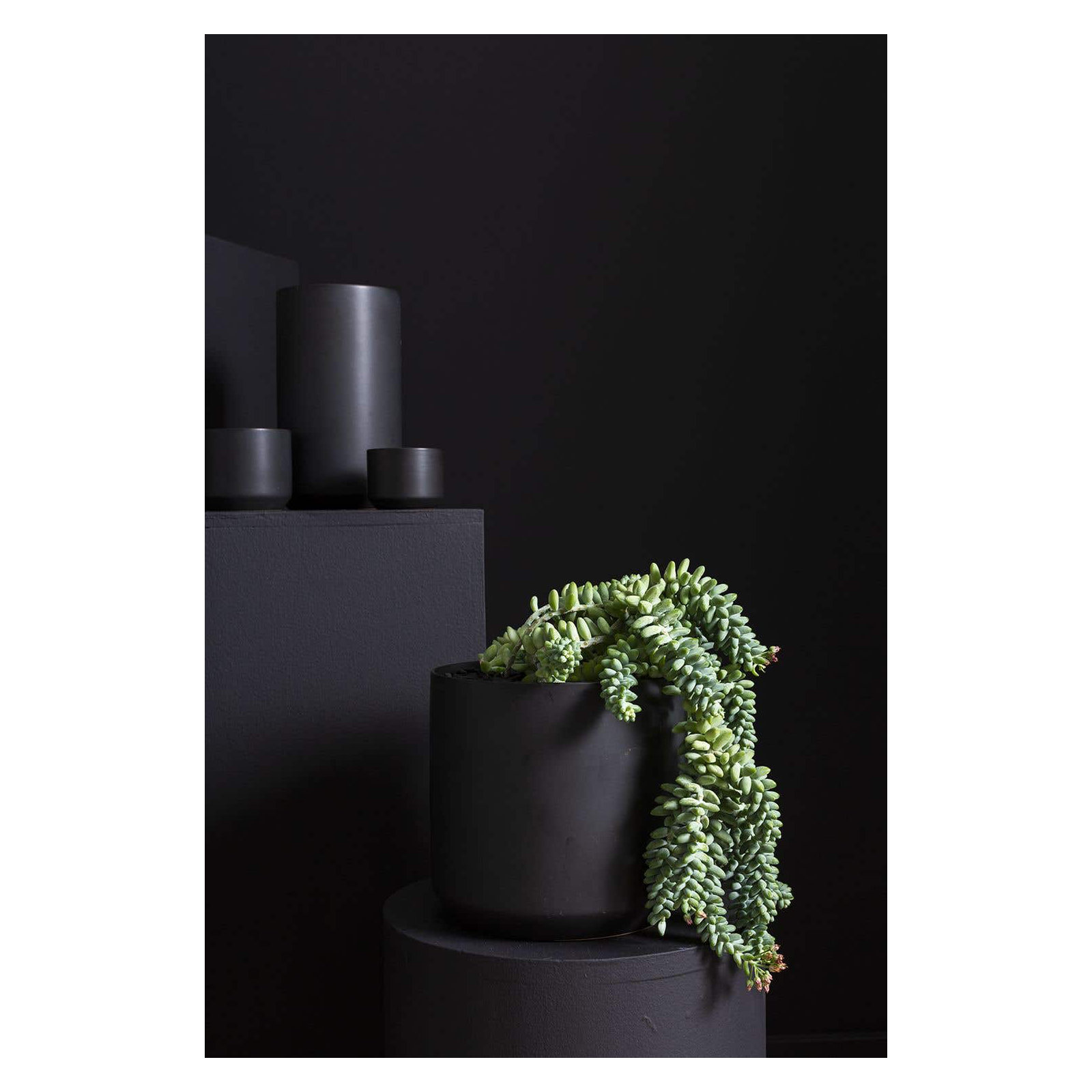 Parsons Handmade Ceramic Pot Planter, Black, 6.75" H x 7" W x 7" D
