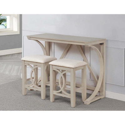 Space-Saving Counter Height Dining Set with Dual USB Charging