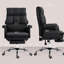 Chaise de bureau en cuir synthétique noir avec fonction inclinable et pivotante. Siège réglable à hauteur réglable de 19,7 po à 22,8 po, inclinaison du dossier à 155 po, repose-pieds, rembourrage confortable et capacité de charge de 264 lb