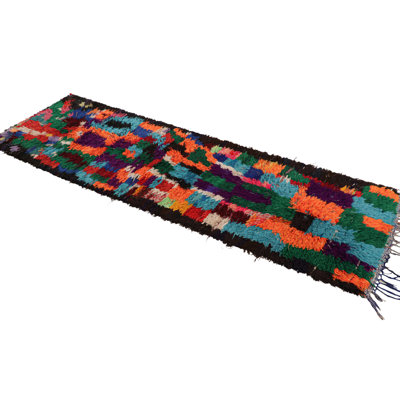 One-of-a-Kind 2'9"x8'9" 1950s Wool Area Rug