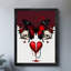 Reproduction d'art encadré noir, papillon, crâne et cœur brisé-1014486880