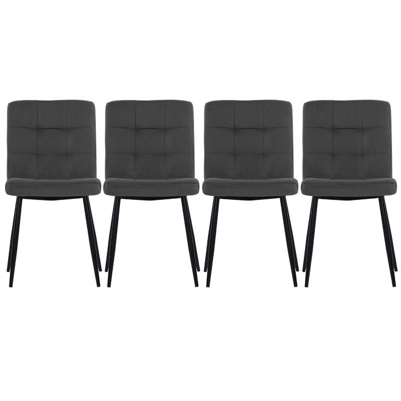 45cm H Upholstered Upholstered Back Side Chair, Grey