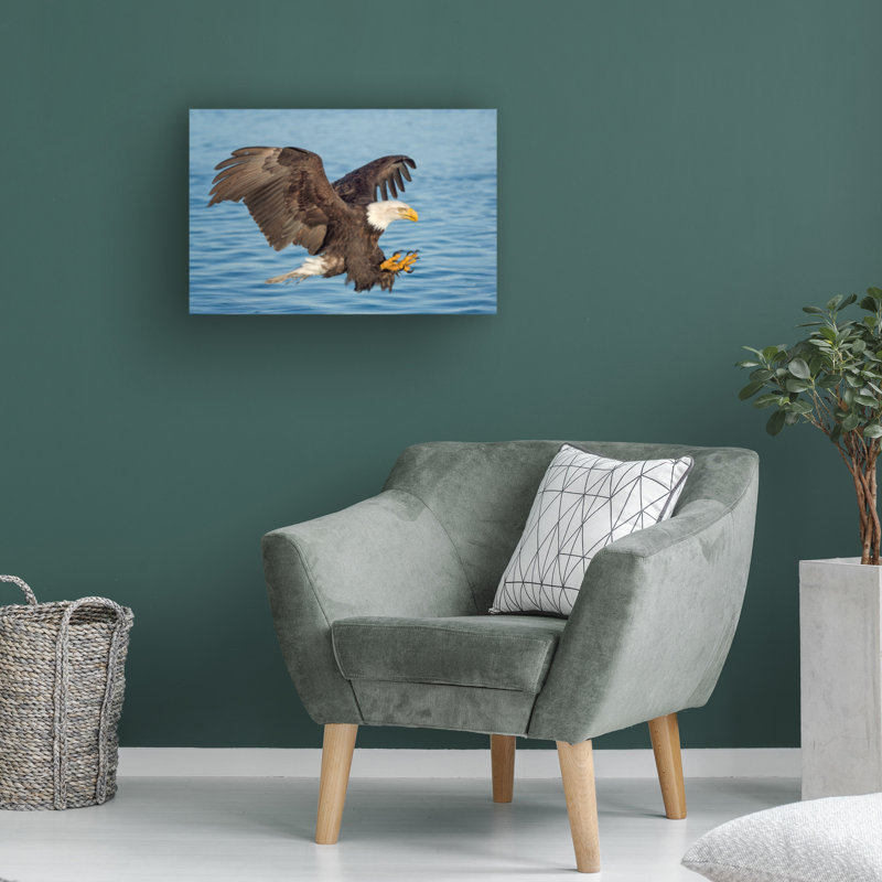 Art sur toile, alezan, pêche, H 16 po x l 24 po