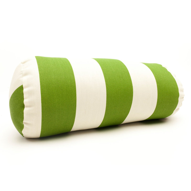 Vertical Stripe Striped Reversible Throw Pillow, Sage/Cream