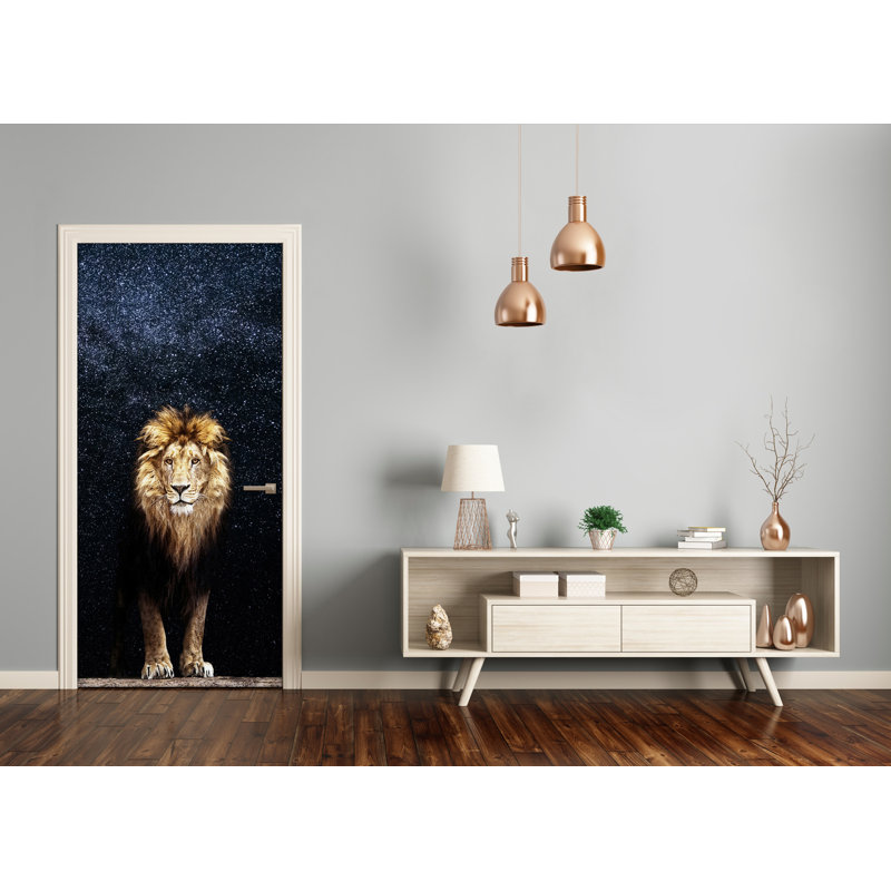 Lion Under The Stars Door Decal