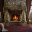 Ensemble de 3 pièces de Noël artificiel pré-éclairé avec arbres de 4 pi (ensemble de 2) et couronne, lumières DEL, bases en pot