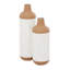 Ensemble de vases de table 2 pièces blanc / brun en bois nazifa