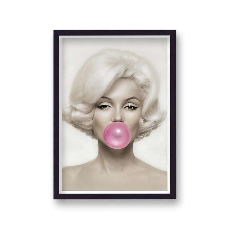 Marilyn Monroe Bubble Gum Pop Art Portrait - Single Picture Frame Painting