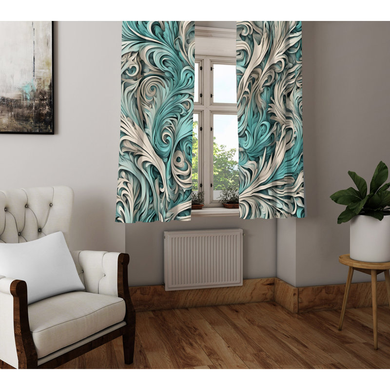 Paire de rideaux semi-transparents en polyester Dunstable, L 20 po x L 61 po