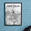 « new delhi city map », impression d’art graphique en gris-31735589